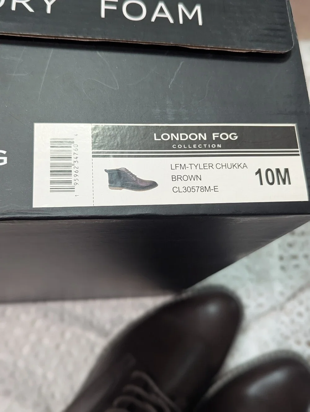 London Fog Tyler Men’s 10M Brown Chukka Boots Memory Foam Lace Up NIB